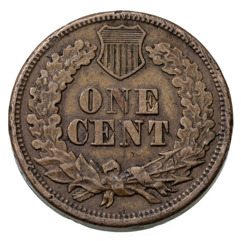 1864 CN Indian Cent Extra Fine XF Condition, Brown Color, 4 Diamonds, Full Beads