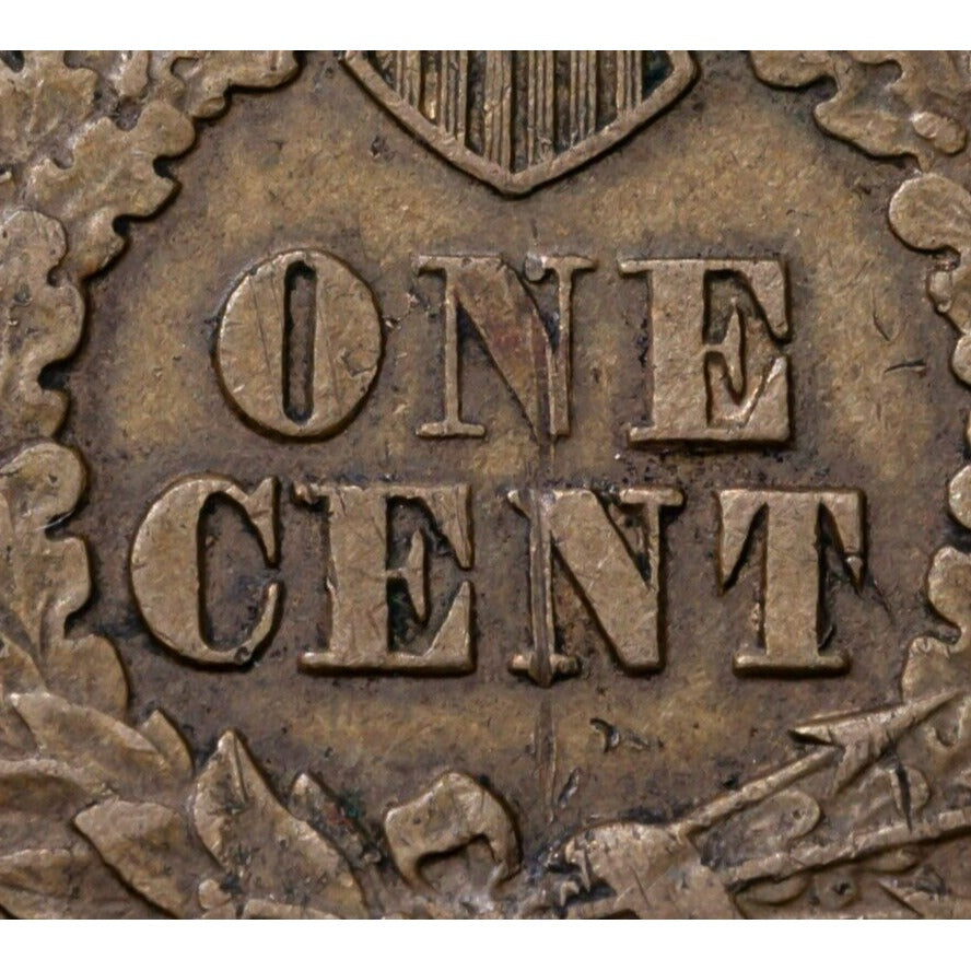 1864 CN Indian Cent Extra Fine XF Condition, Brown Color, 4 Diamonds, Full Beads