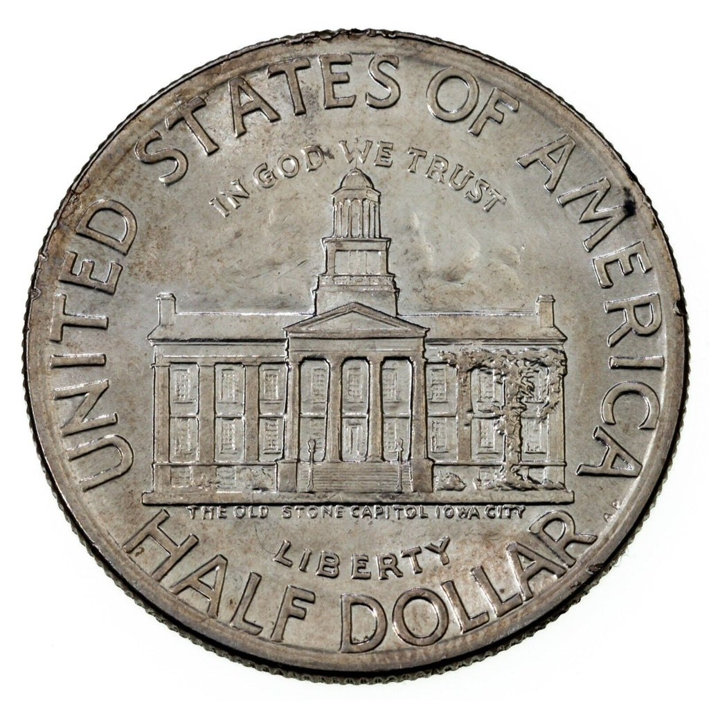 1946 50C Iowa Commemorative Half Dollar in Choice BU Condition, Full Mint Luster