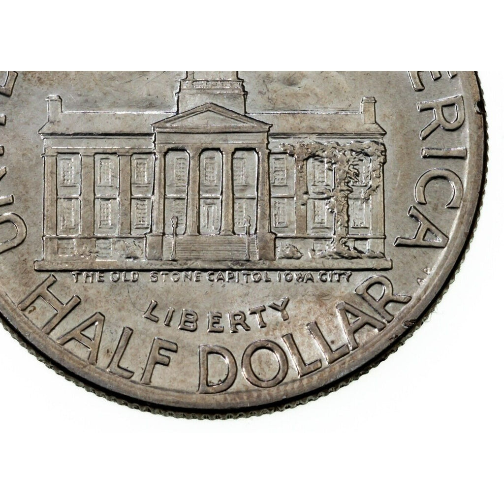 1946 50C Iowa Commemorative Half Dollar in Choice BU Condition, Full Mint Luster
