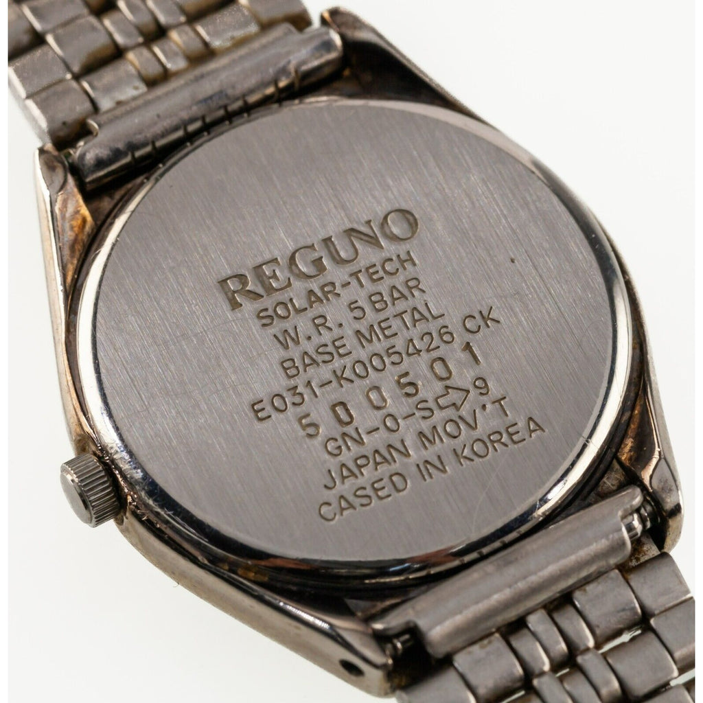 Reguno Women's Stainless Steel Solar Tech Watch Blue Dial