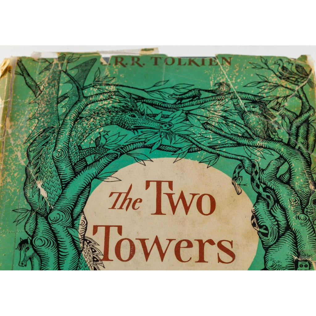"The Two Towers" by JRR Tolkien First Edition USA 5th Printing Dust Jacket + Map