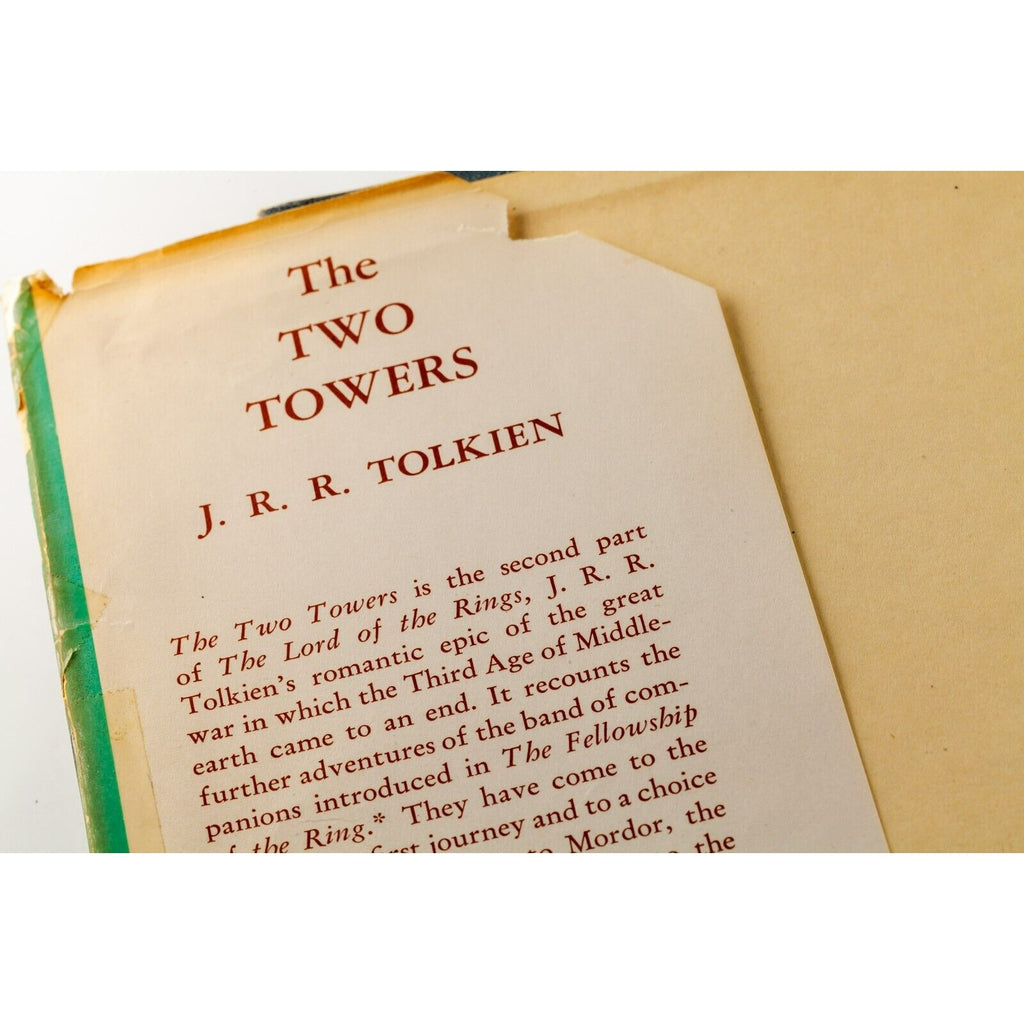 "The Two Towers" by JRR Tolkien First Edition USA 5th Printing Dust Jacket + Map