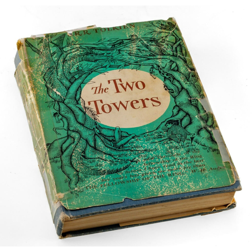 "The Two Towers" by JRR Tolkien First Edition USA 5th Printing Dust Jacket + Map