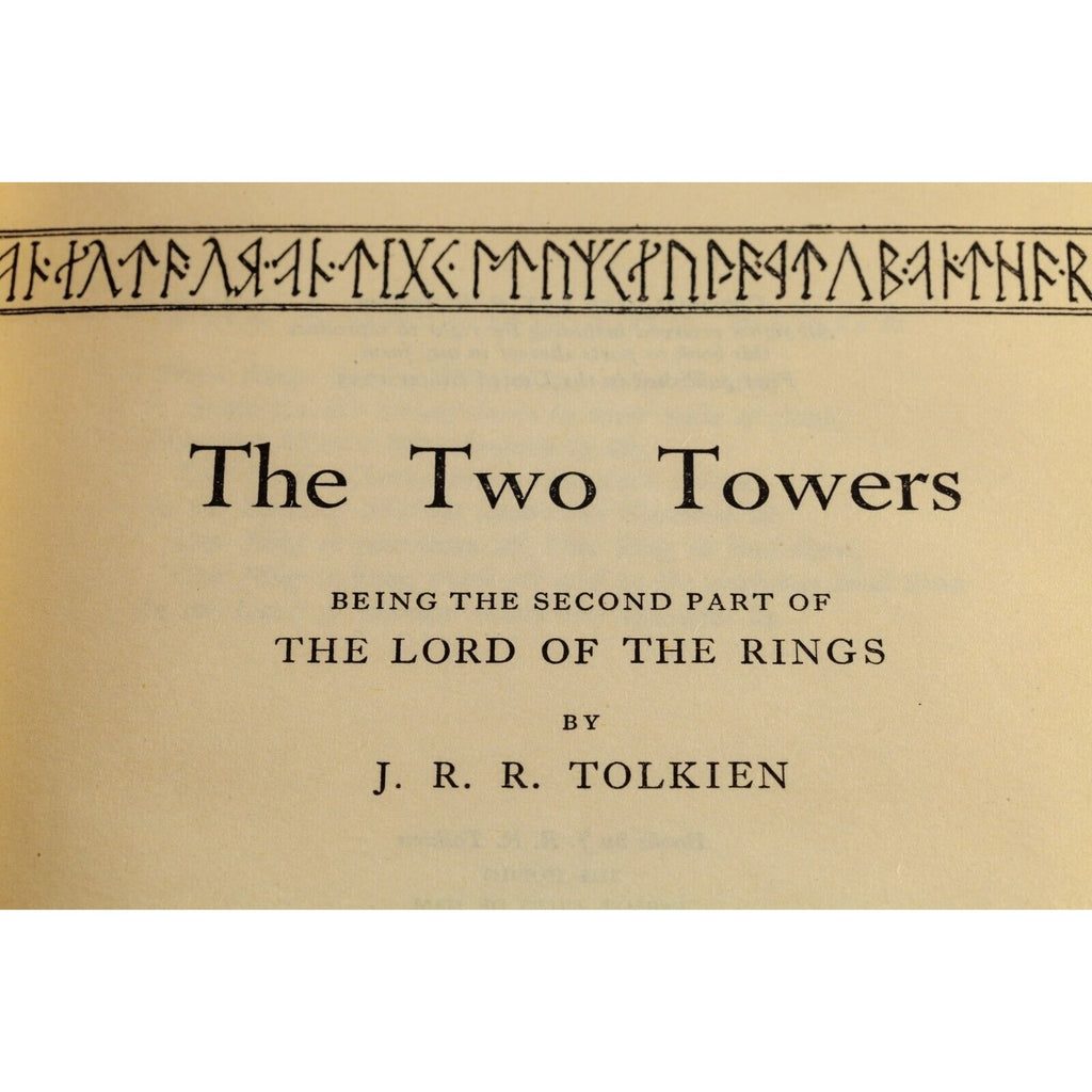 "The Two Towers" by JRR Tolkien First Edition USA 5th Printing Dust Jacket + Map
