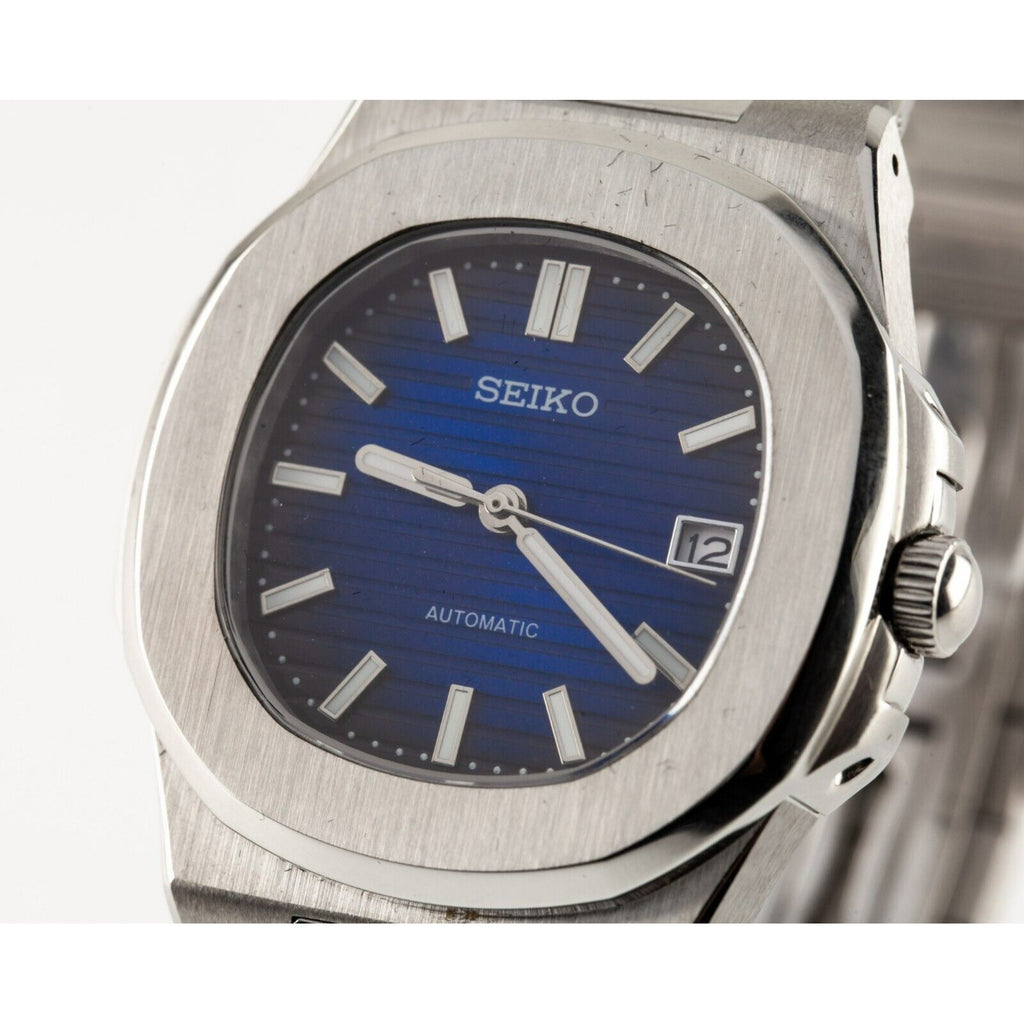 Seiko Customized Stainless Steel Nautilus-Style Automatic Men's Watch