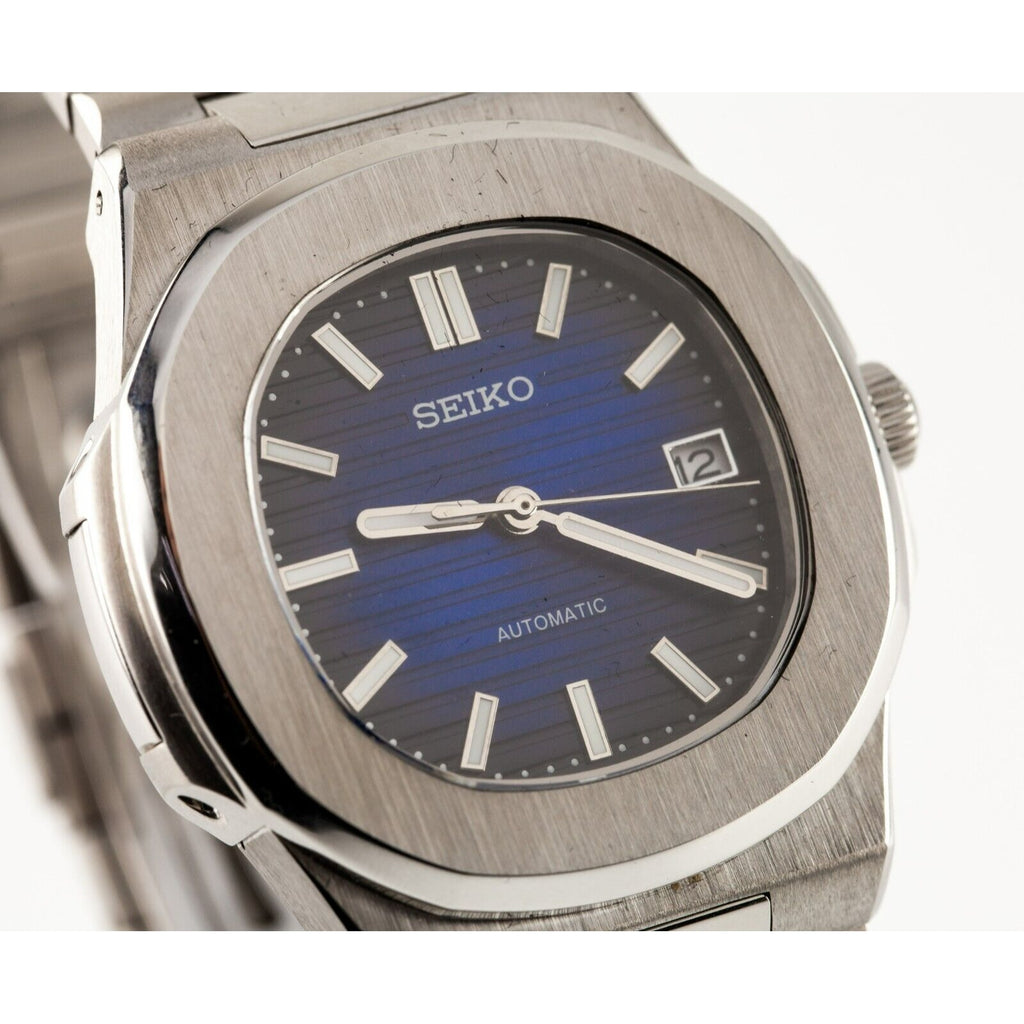 Seiko Customized Stainless Steel Nautilus-Style Automatic Men's Watch