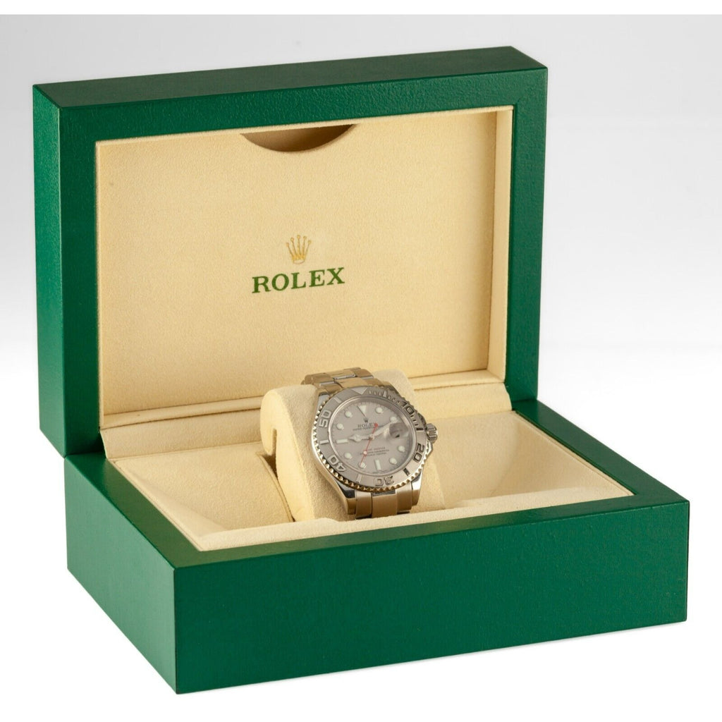 Rolex Yachtmaster Stainless Steel Men's Watch Platinum Bezel 16622 w/ Box