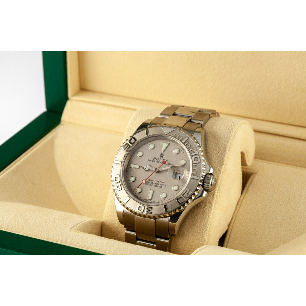 Rolex Yachtmaster Stainless Steel Men's Watch Platinum Bezel 16622 w/ Box