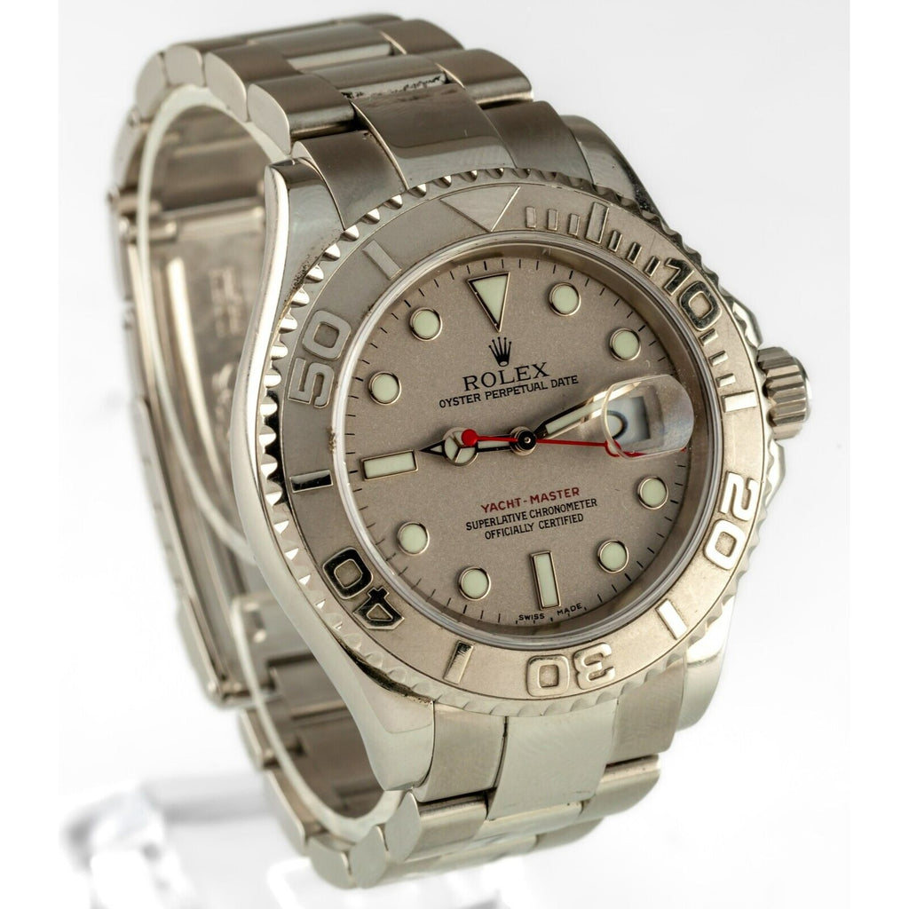Rolex Yachtmaster Stainless Steel Men's Watch Platinum Bezel 16622 w/ Box
