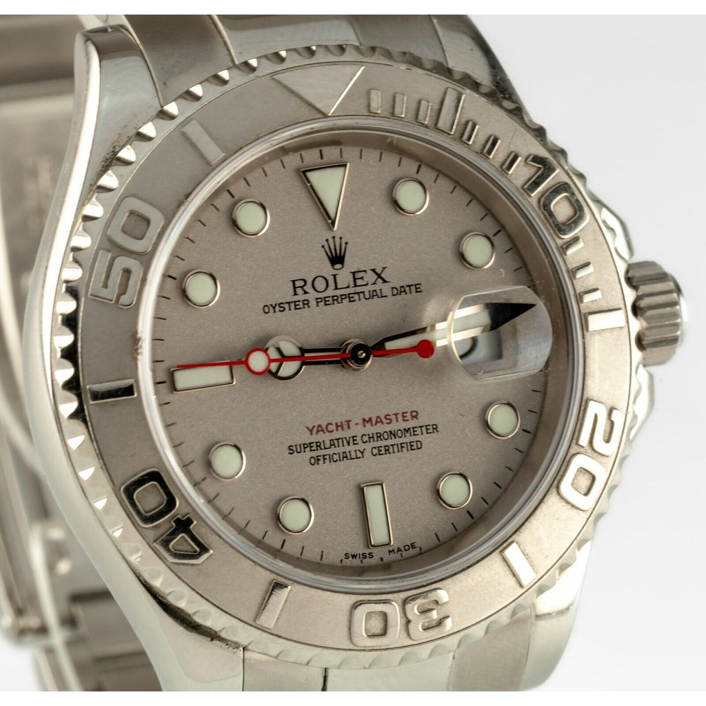Rolex Yachtmaster Stainless Steel Men's Watch Platinum Bezel 16622 w/ Box