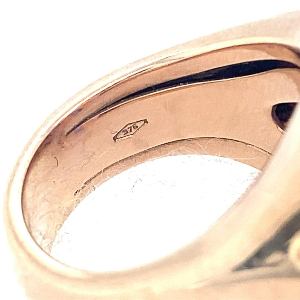 9k Rose Gold Oval Amethyst Cocktail Ring w/ Diamond Accents on Prongs Size 6.25
