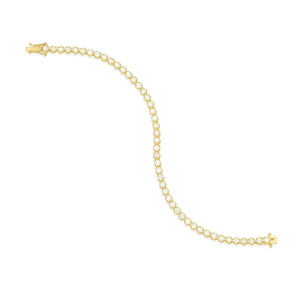 18k Yellow Gold 5.55ct Diamond Tennis Bracelet 7" 9.8 grams