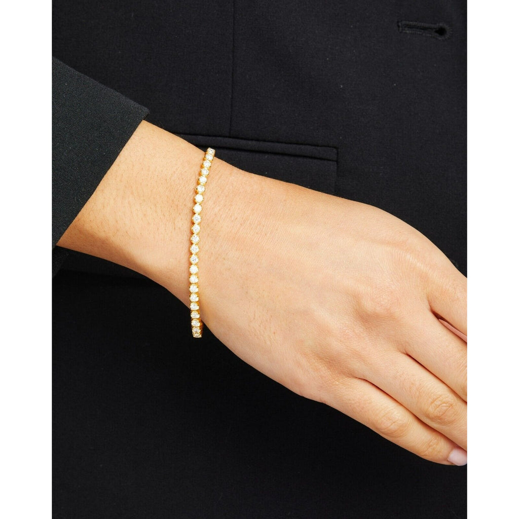 18k Yellow Gold 5.55ct Diamond Tennis Bracelet 7" 9.8 grams