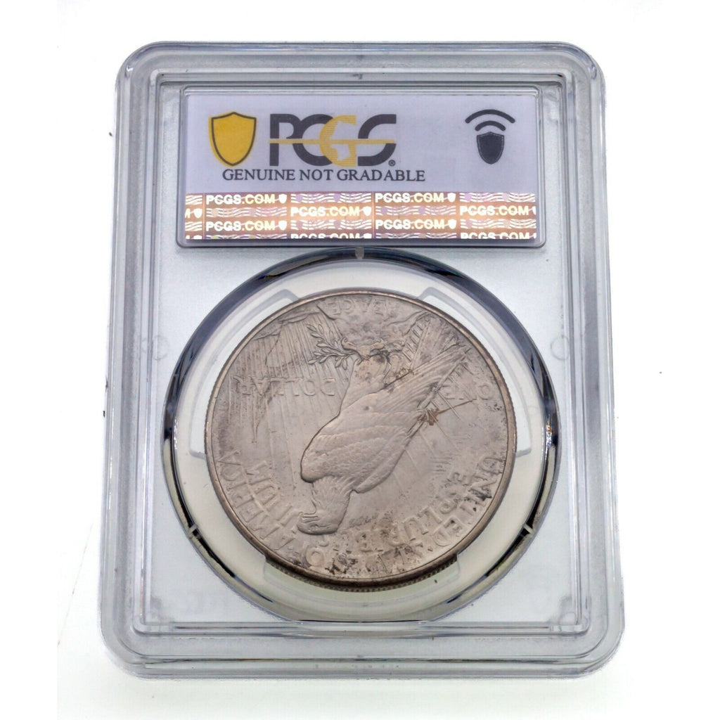 1921 $1 Silver Peace Dollar High Relief Graded by PCGS as UNC Details - Cleaned