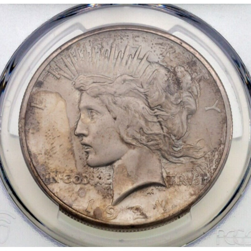 1921 $1 Silver Peace Dollar High Relief Graded by PCGS as UNC Details - Cleaned