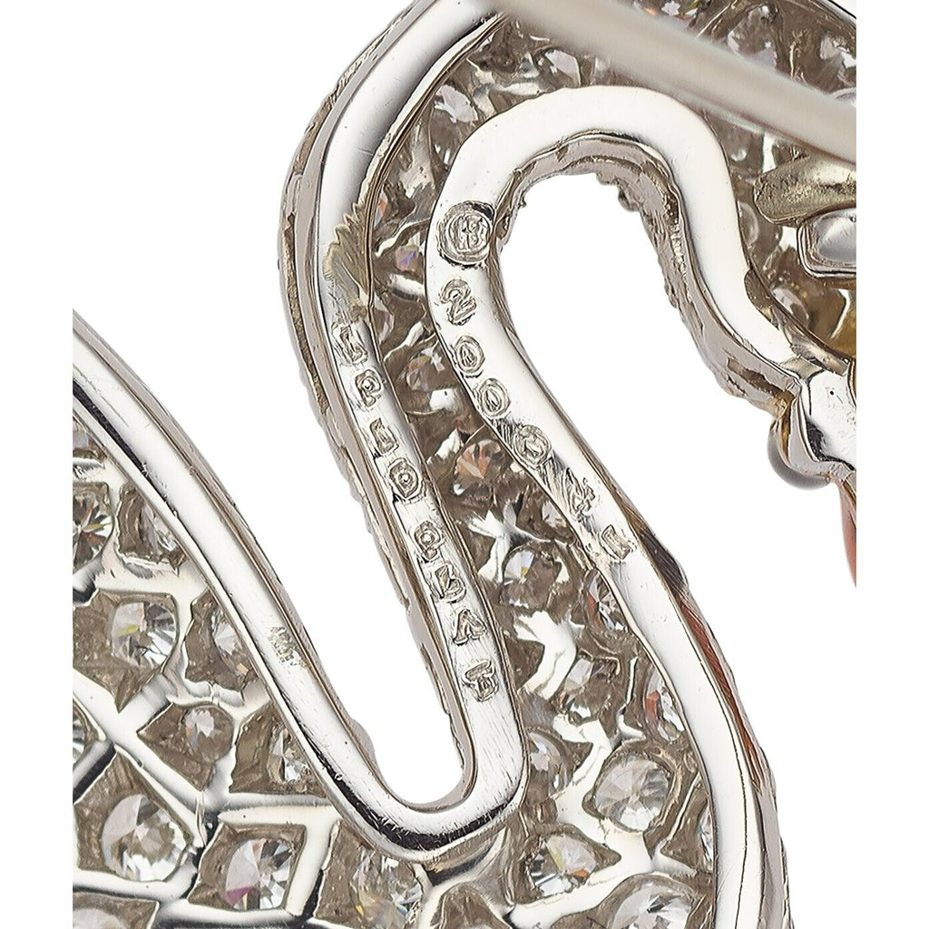 18k Yellow Gold & Platinum Swan Brooch W/Diamonds by Oscar Heyman & Brothers