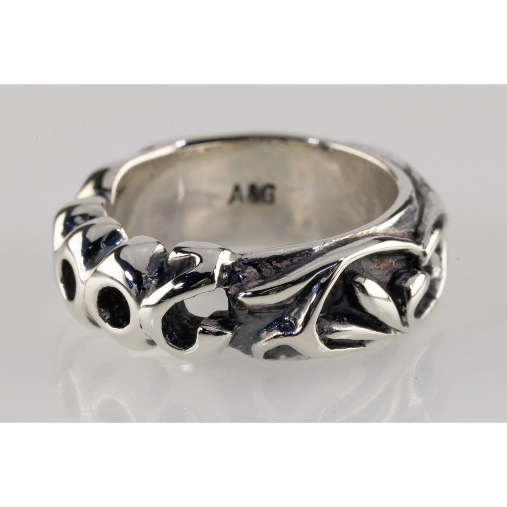 A&G Rock Sterling Silver 2000 Millennium Band Ring Size 8 Gorgeous