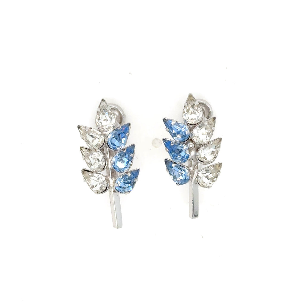 Marilyn Monroe Memorabilia Personal Sterling Silver Blue White Crystal Earrings