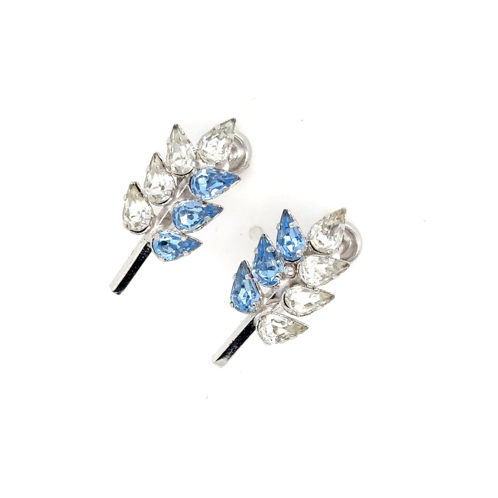 Marilyn Monroe Memorabilia Personal Sterling Silver Blue White Crystal Earrings