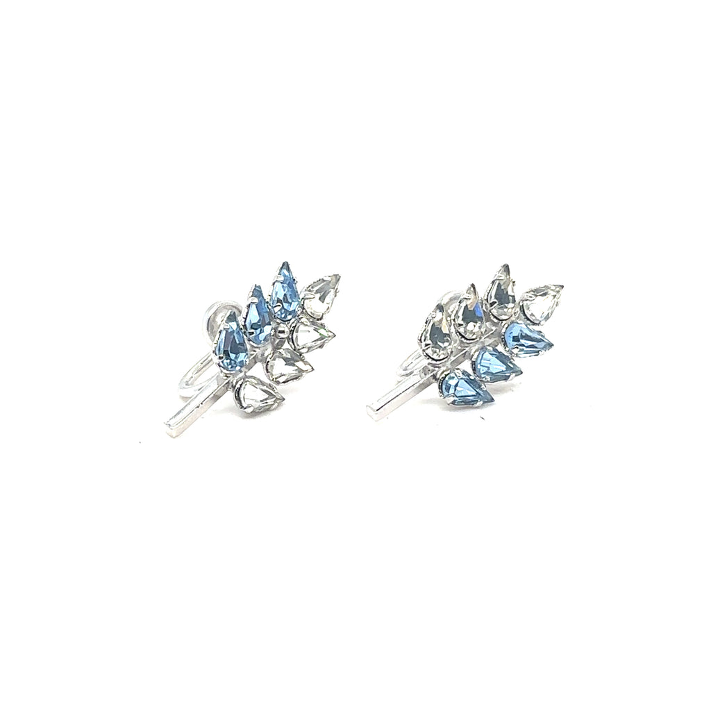 Marilyn Monroe Memorabilia Personal Sterling Silver Blue White Crystal Earrings