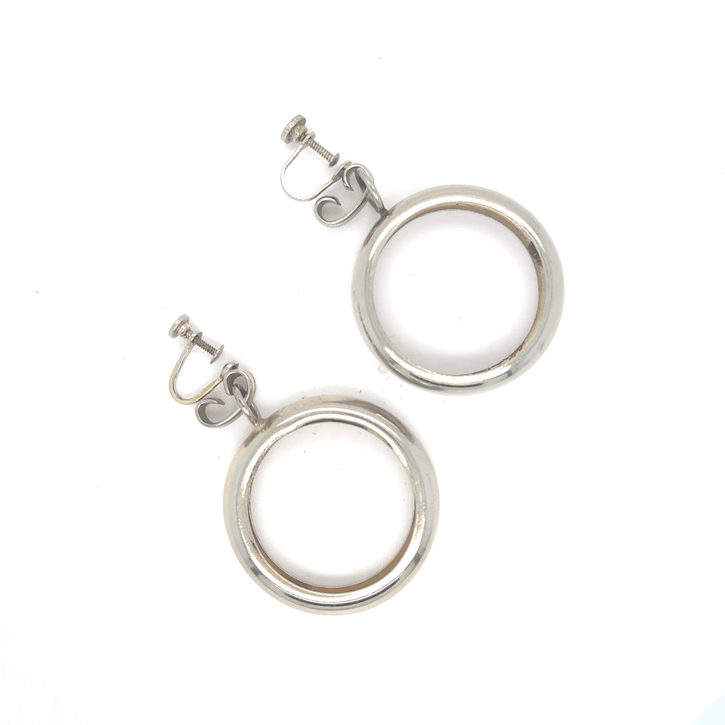 Marilyn Monroe Memorabilia Personal Costume Silver Metal Hoop Earrings