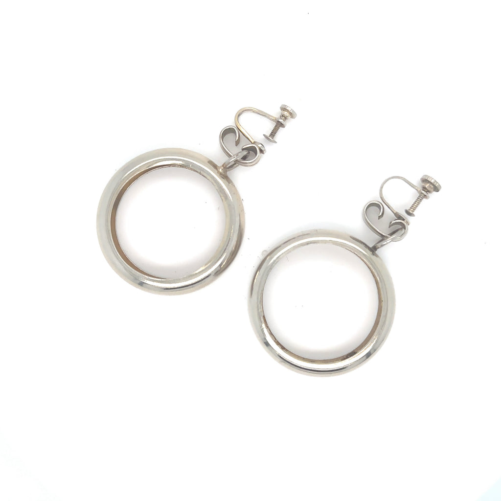 Marilyn Monroe Memorabilia Personal Costume Silver Metal Hoop Earrings