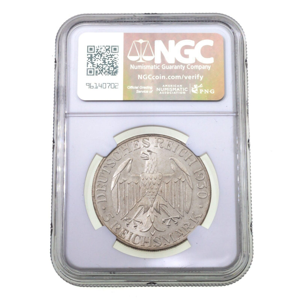 1930 Germany 5 Mark Graf Zeppelin Flight Graded by NGC as MS-62, KM 68