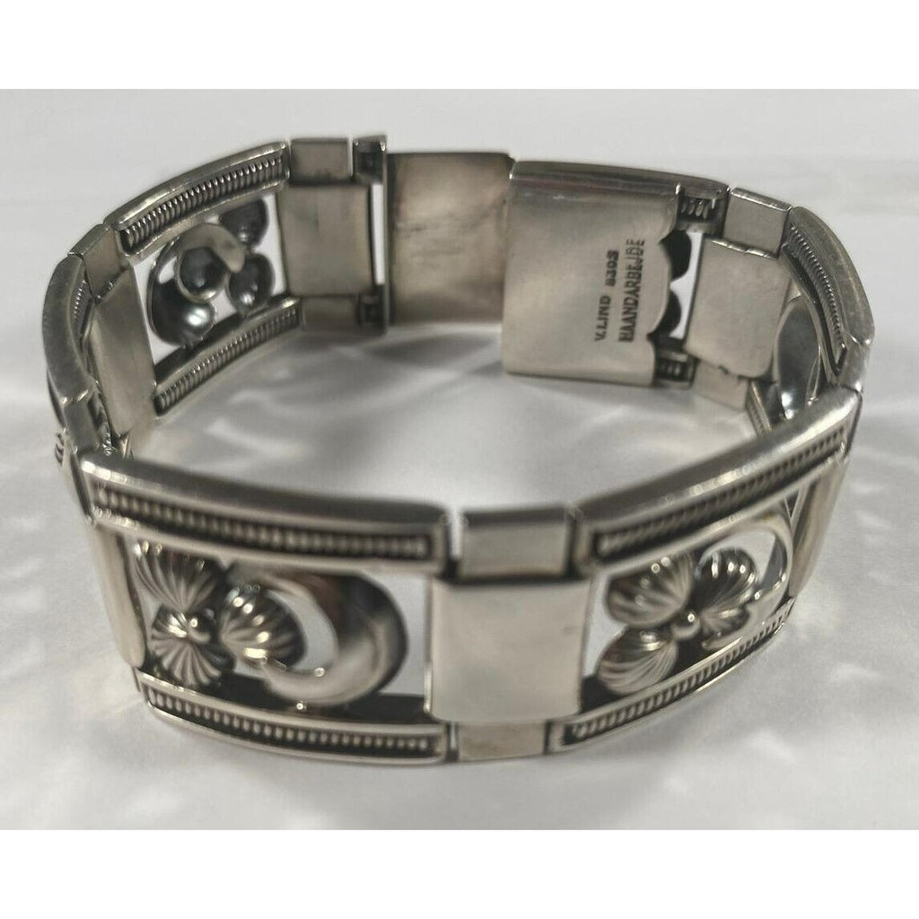 Christian F Heise Sterling Silver Handmade Abstract Station Bracelet Unique!