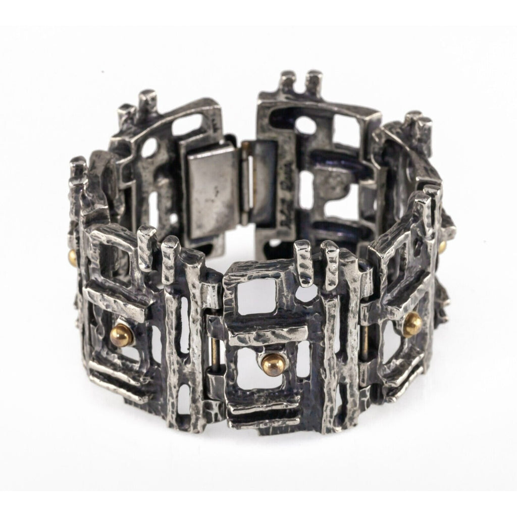 Robert Larin Brutalist Dual-Tone Wide Bracelet 7.25" Long