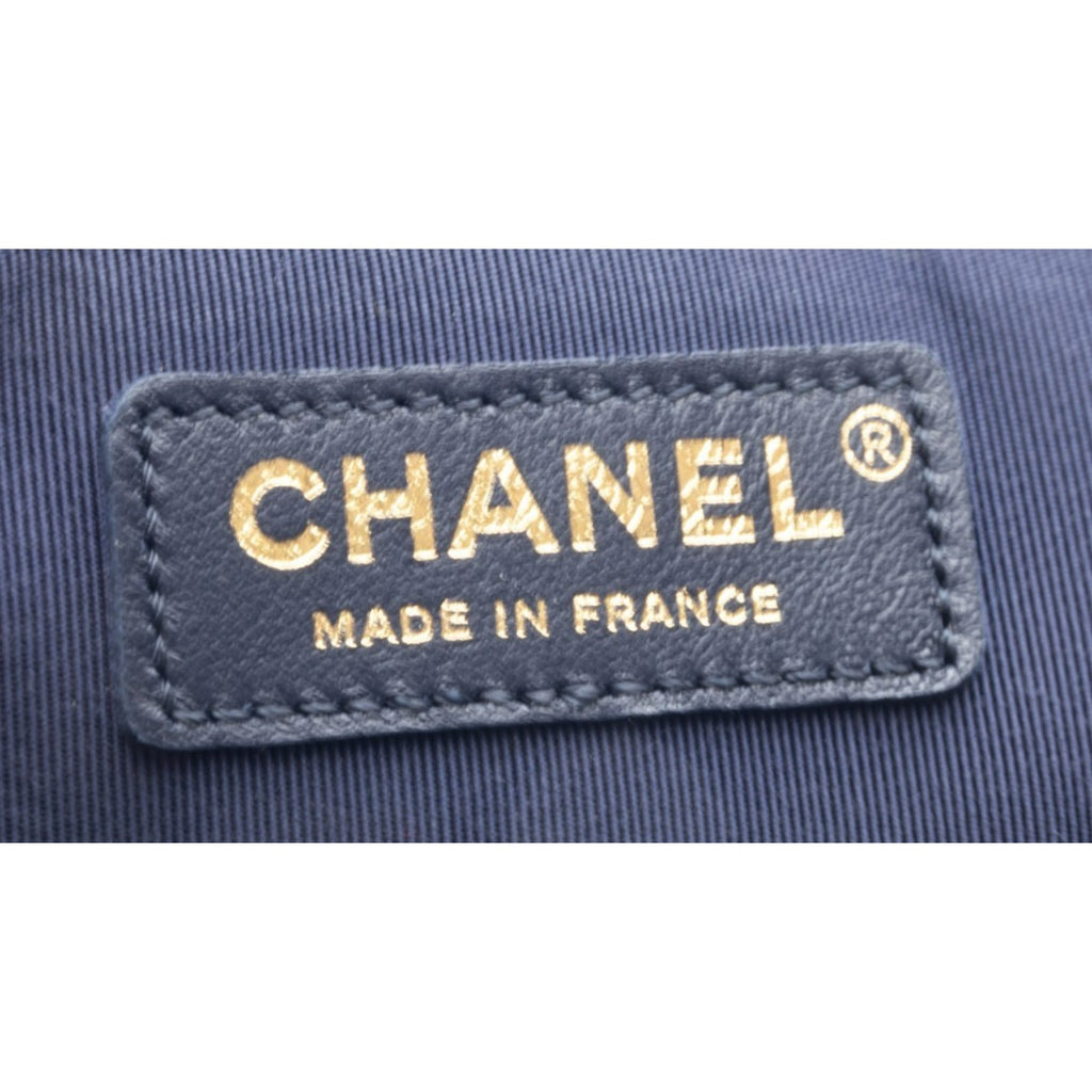 Chanel Navy Blue Caviar Leather Tote Bag 16C A91046 Box Pouch Card Papers