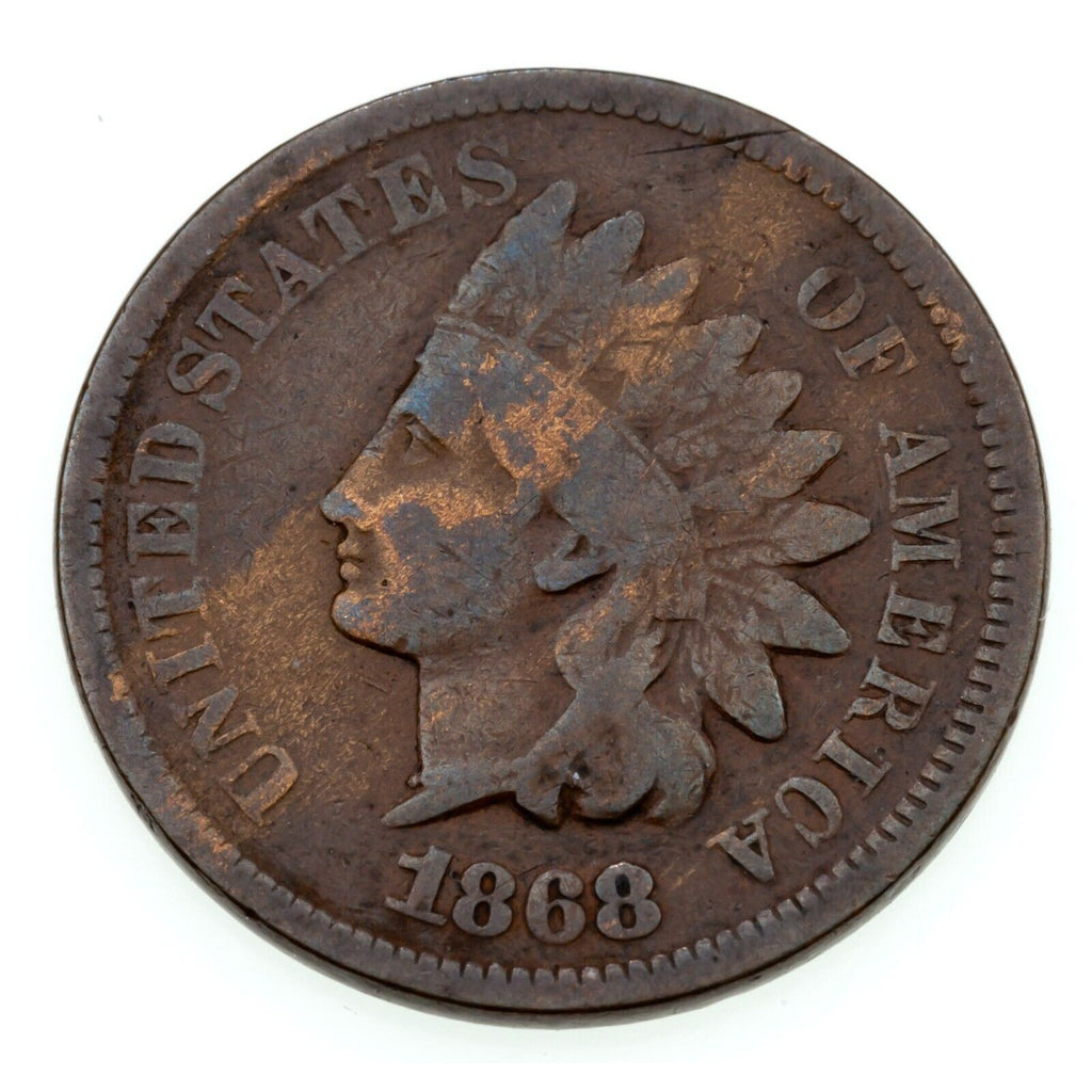 1868 1C Indian Cent in Good Condition, Brown Color, Full Strong Rims