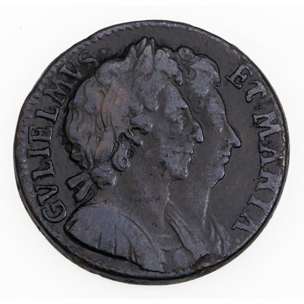 1694 Great Britain Farthing Coin in Fine+ Conditon KM # 466.2a