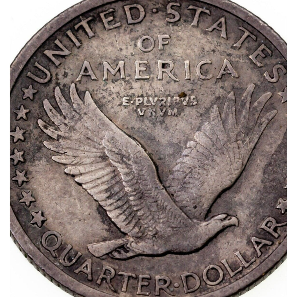 1917 25C Standing Liberty Quarter T1 Extra Fine XF Condition, Nice Detail!