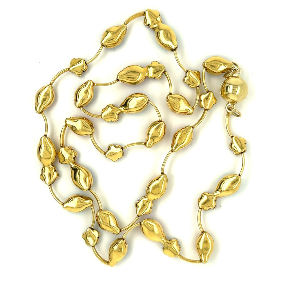14k Yellow Gold Enamel Ladybug and Diamond Floret Necklace 18"