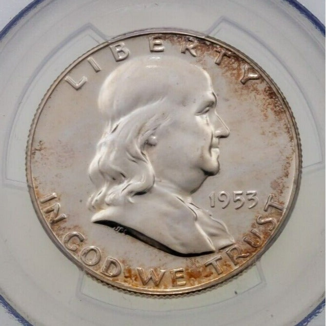 1953 50C Franklin Half Dollar Proof Graded by PCGS as PR64