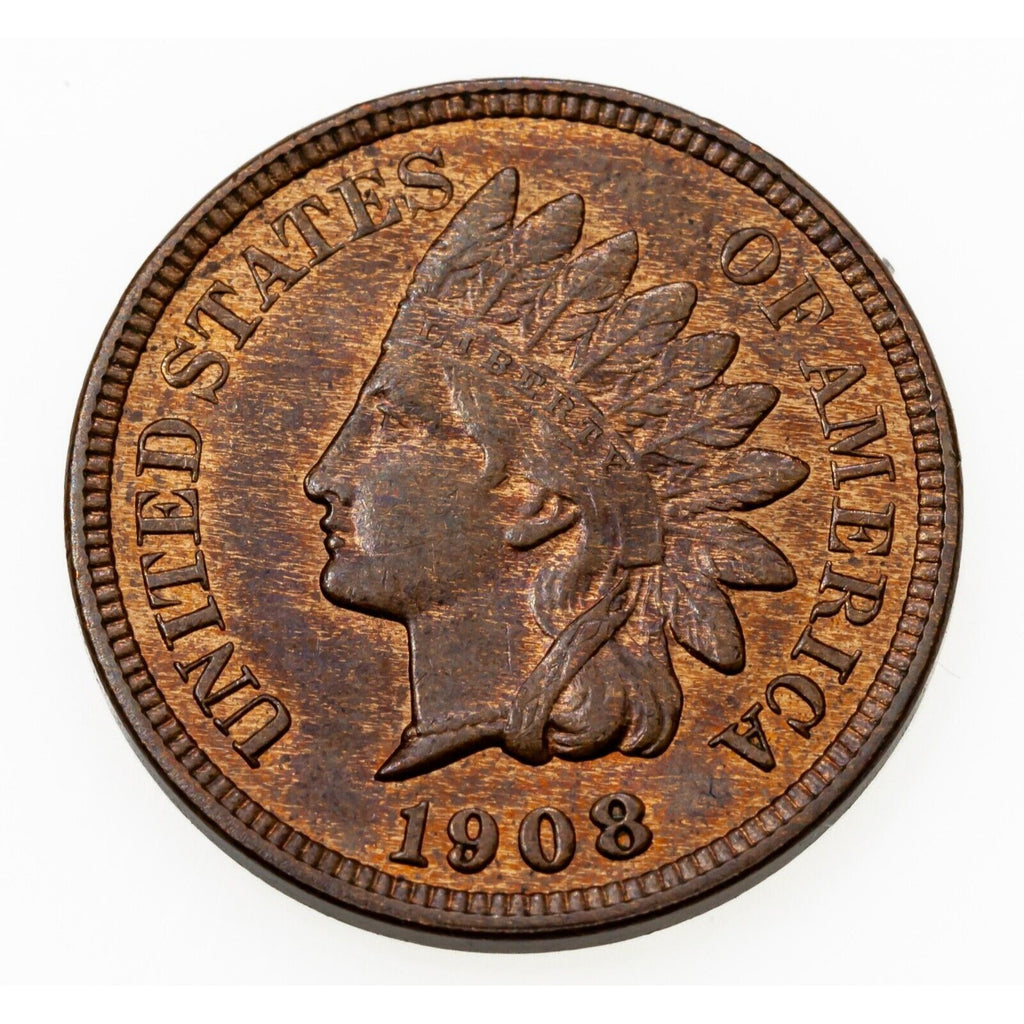 1908 1C Indian Cent in BU Condition, Red Brown Color, Near Mint, Well Struck