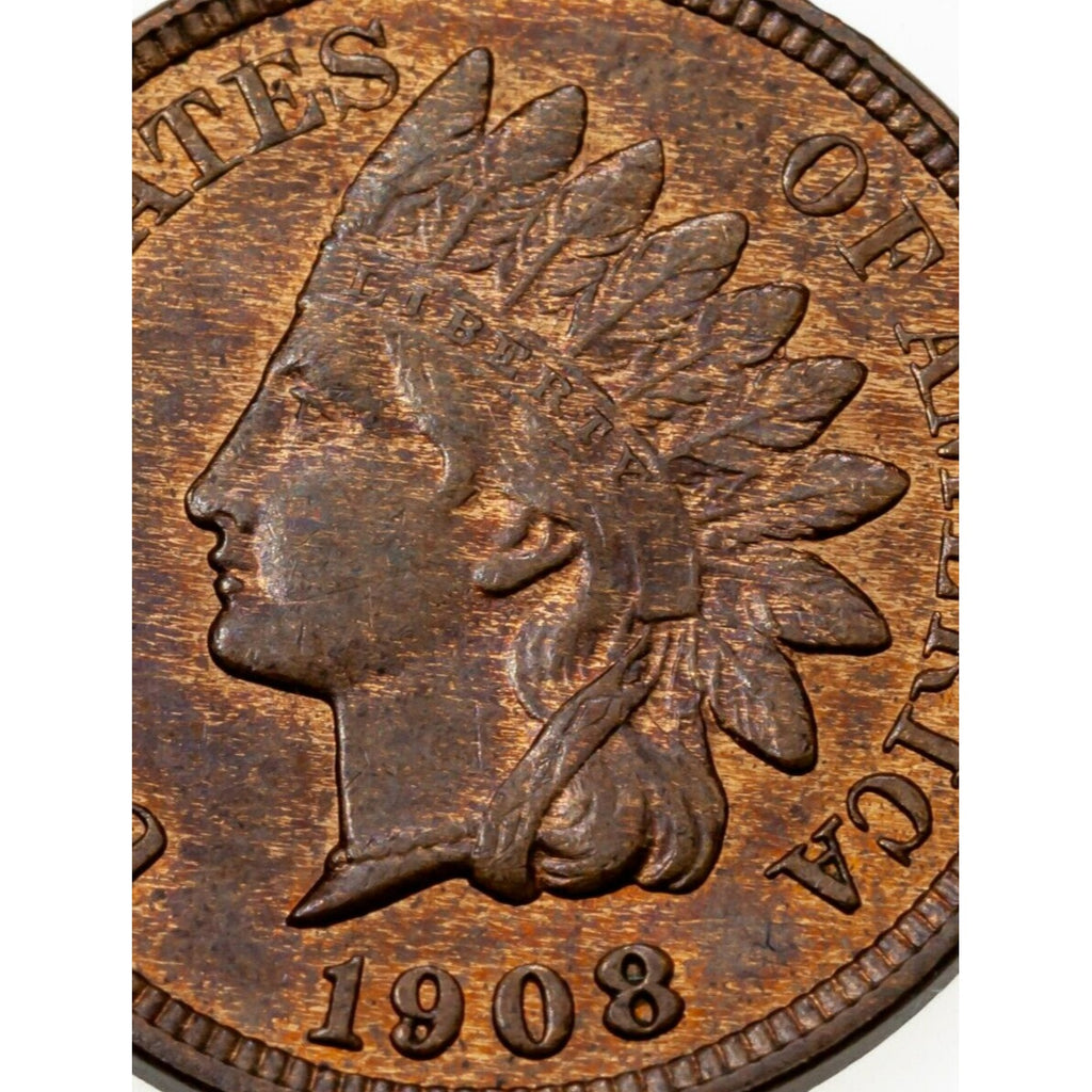 1908 1C Indian Cent in BU Condition, Red Brown Color, Near Mint, Well Struck