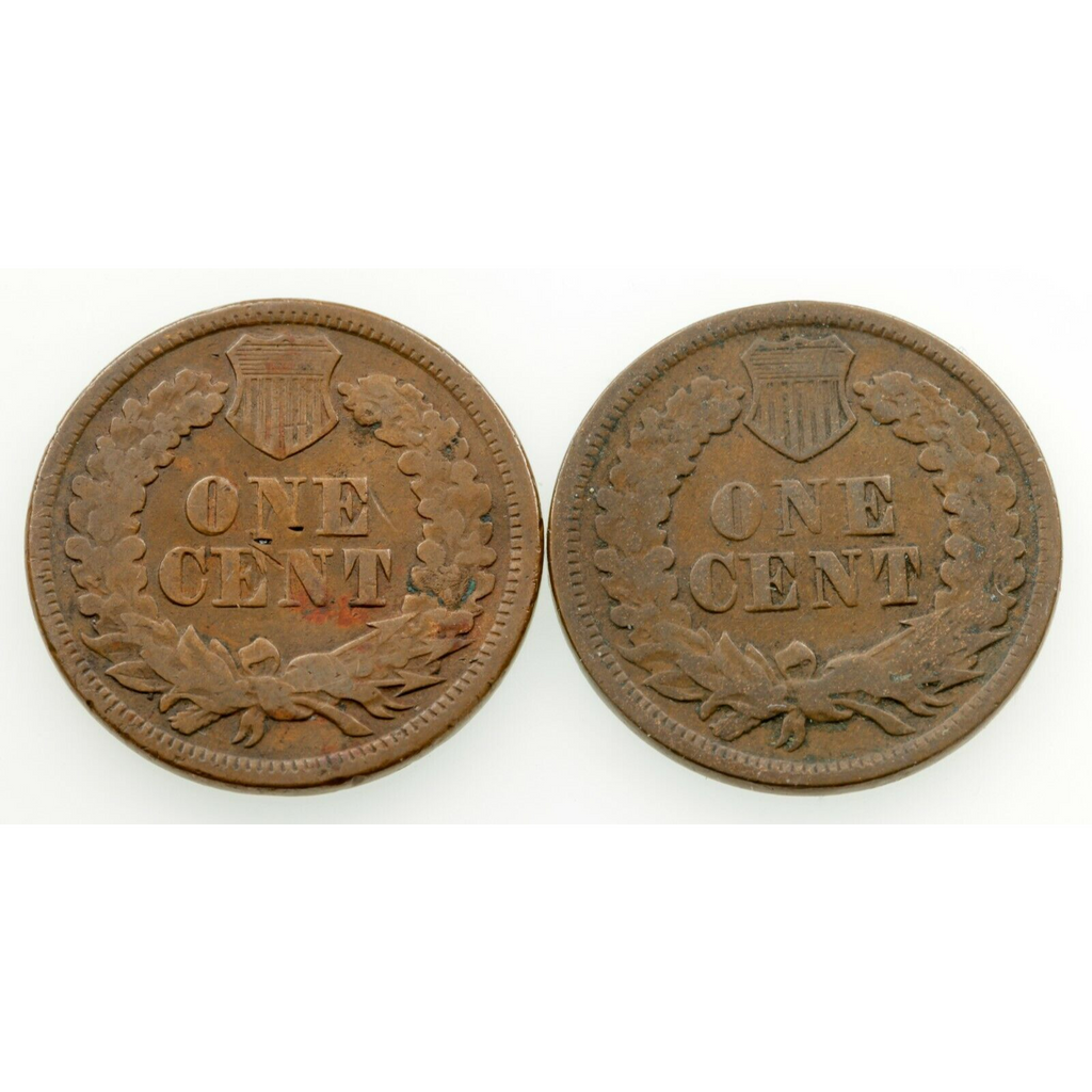Lot of 2 Indian Cents (1869, 1870) in Good Condition