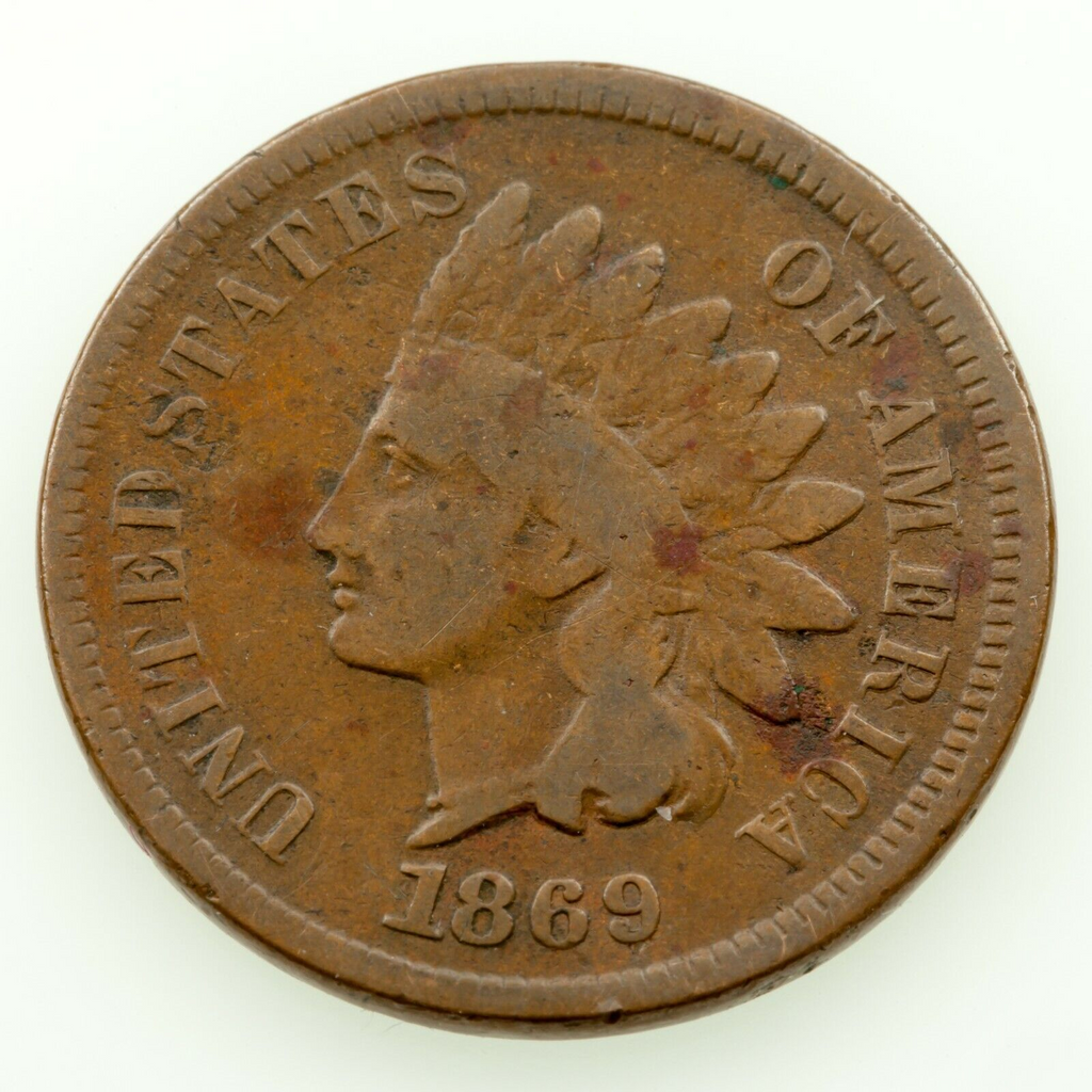 Lot of 2 Indian Cents (1869, 1870) in Good Condition