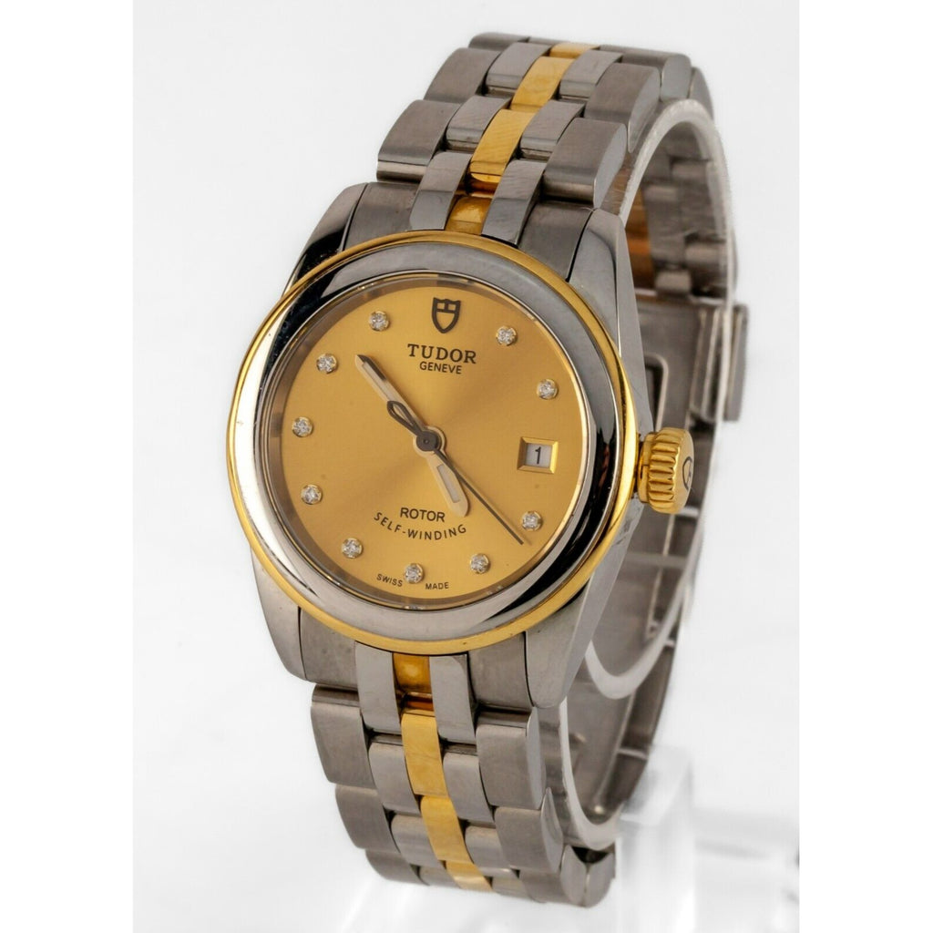 Tudor Women's Two Tone Automatic Glamour Watch w/ Diamond Dial 51003
