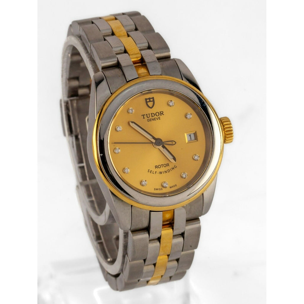 Tudor Women's Two Tone Automatic Glamour Watch w/ Diamond Dial 51003