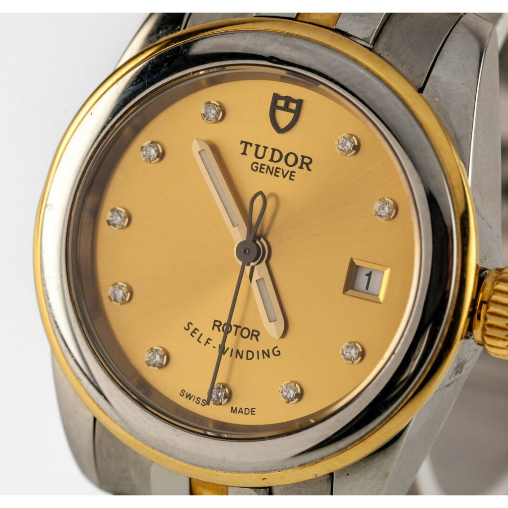 Tudor Women's Two Tone Automatic Glamour Watch w/ Diamond Dial 51003