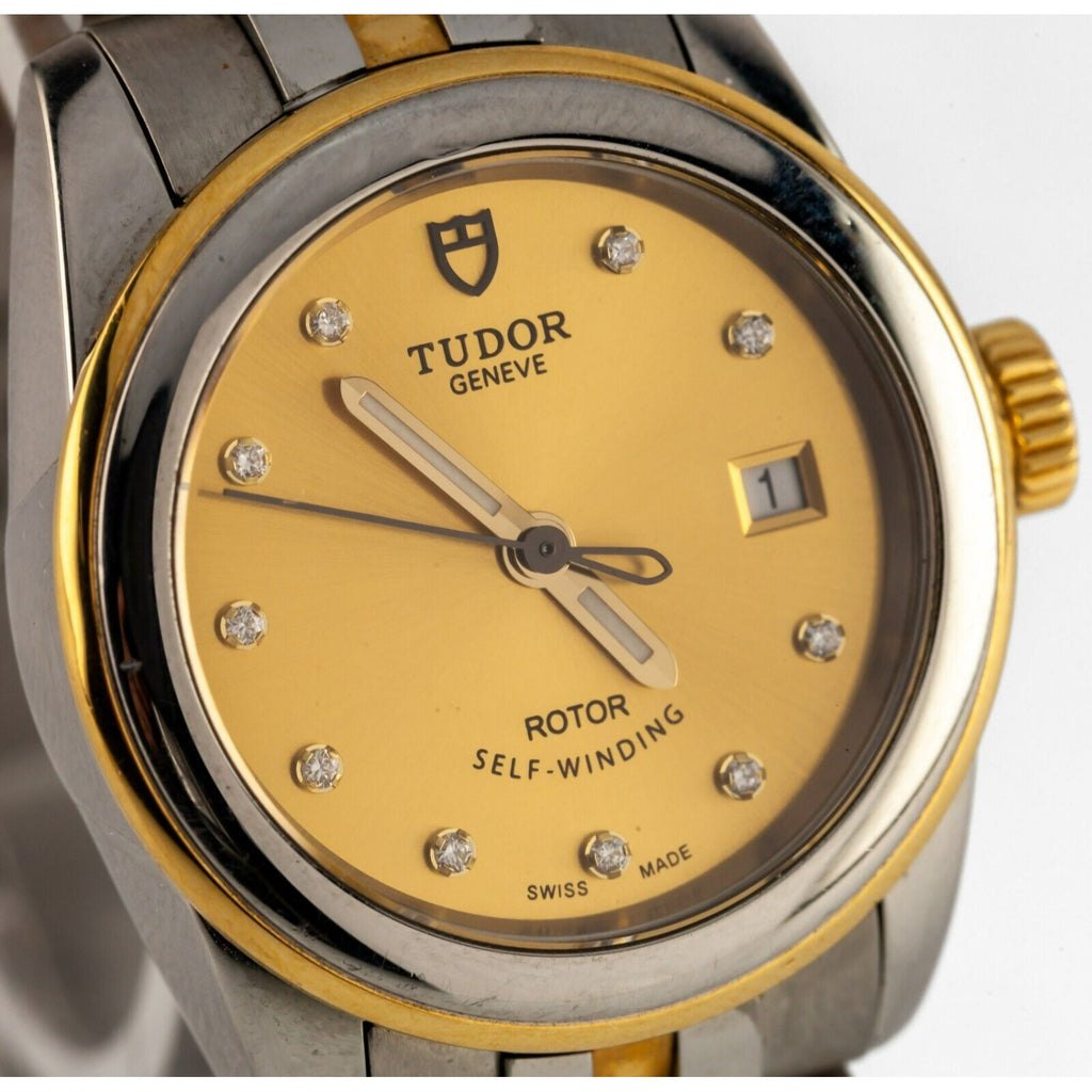 Tudor Women's Two Tone Automatic Glamour Watch w/ Diamond Dial 51003