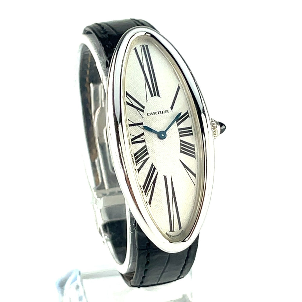 Cartier 18k White Gold Baignoire Allongee Mechanical Watch 2514 Box an ...