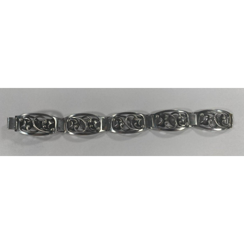 Eiler & Marloe Denmark Sterling Silver Vine Station Bracelet Unique! 7.25"