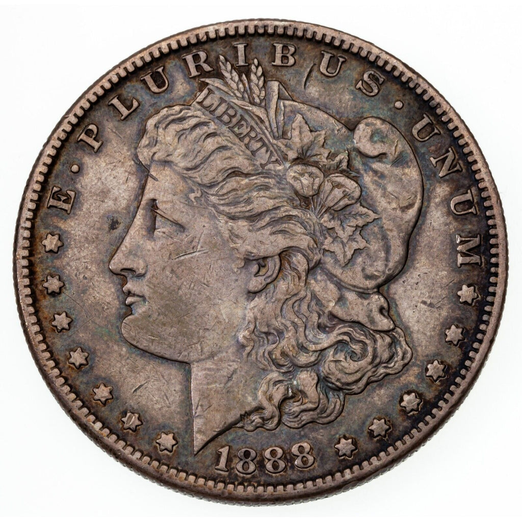 1888-S $1 Silver Morgan Dollar in Extra Fine XF Condition, Medium Gray Color