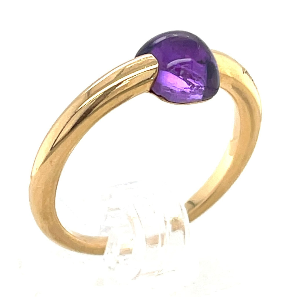Pomellato M'ama non M'ama 18k Yellow Gold & Purple Gemstone Ring, Size 6.5