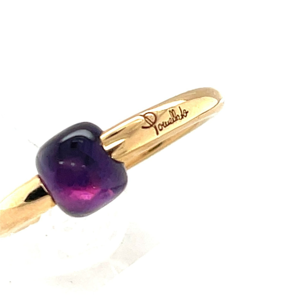 Pomellato M'ama non M'ama 18k Yellow Gold & Purple Gemstone Ring, Size 6.5