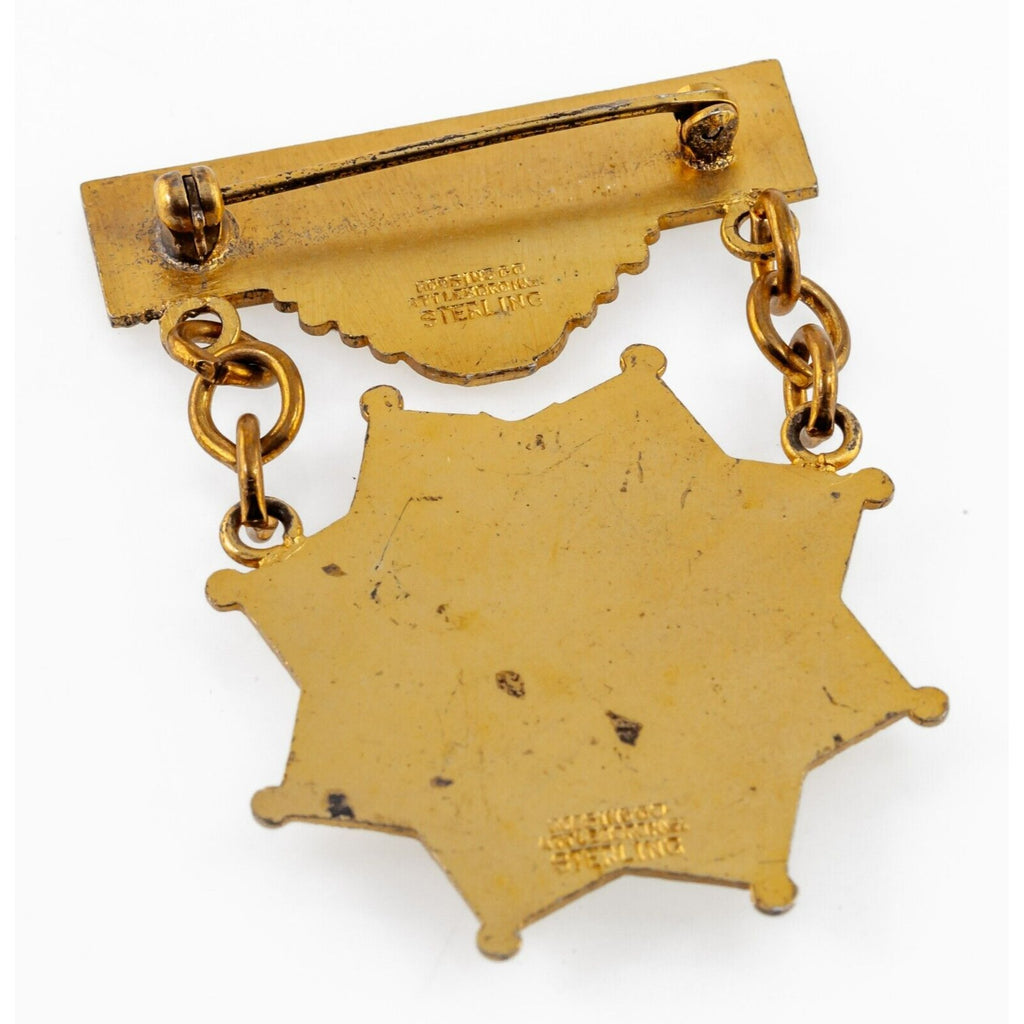 Los Angeles Masonic Knights Templar Sterling Silver Badge